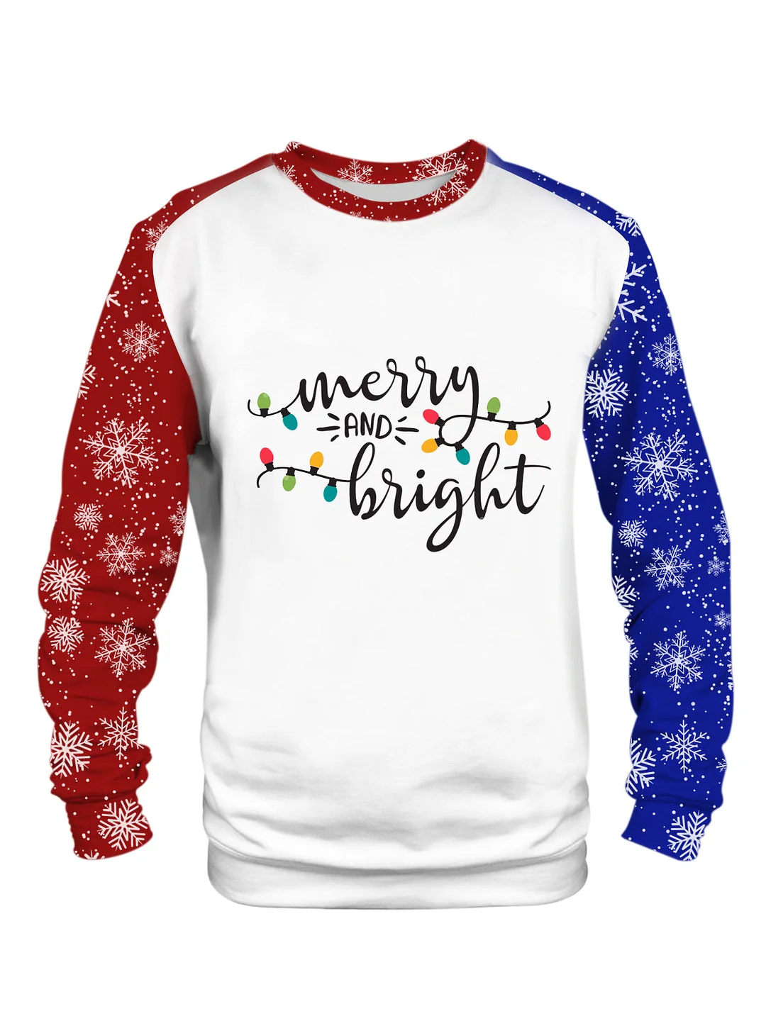 Merry And Bright Holiday String Light Long Sleeve Sweatshirt