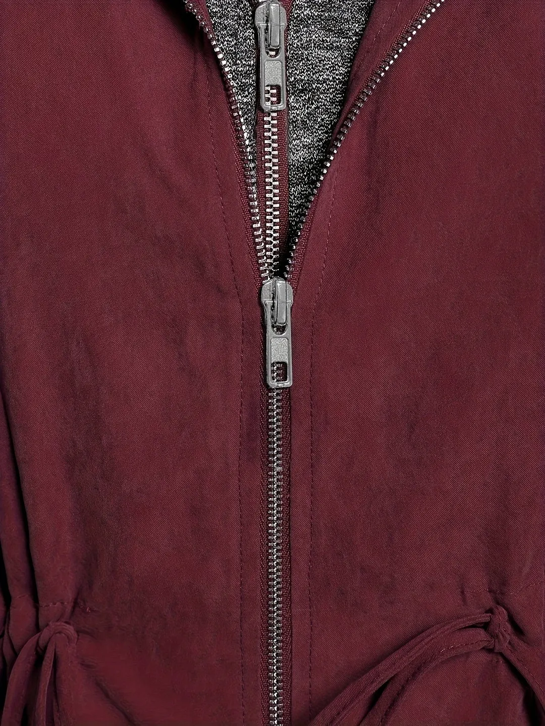 Ruched Hooded Coat Plus Size