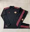 Joyfball 2025/2026 Kids Size Manchester United Half-Pull Training Suit Black Retro version Football Shirt 1:1 Thai Quality