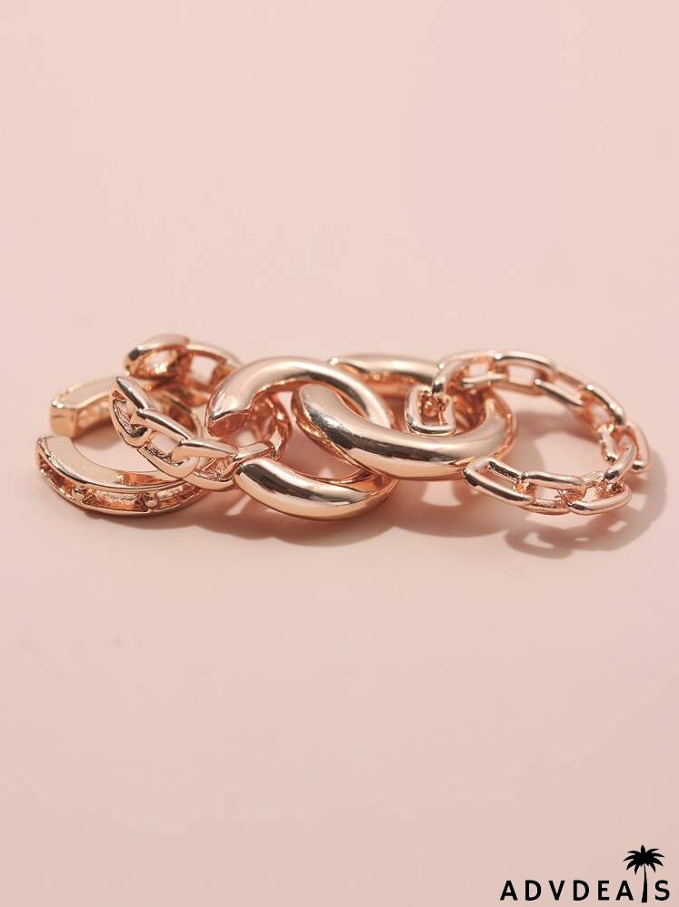 5pcs Chain Design Ear Cuff