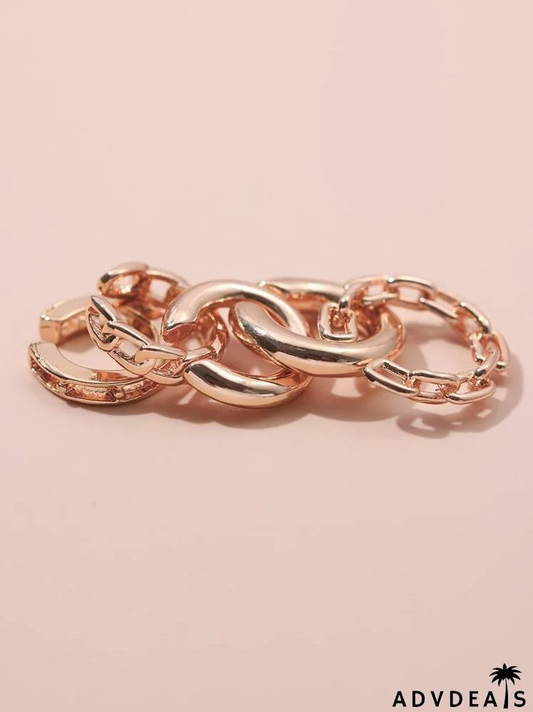 5pcs Chain Design Ear Cuff