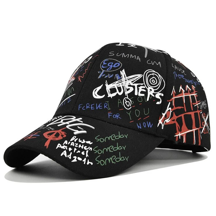 Step Into Graffiti Printing Hat Men And Women All-Matching Outdoor Sun Hat TrendyPeaked Cap Baseball Hat