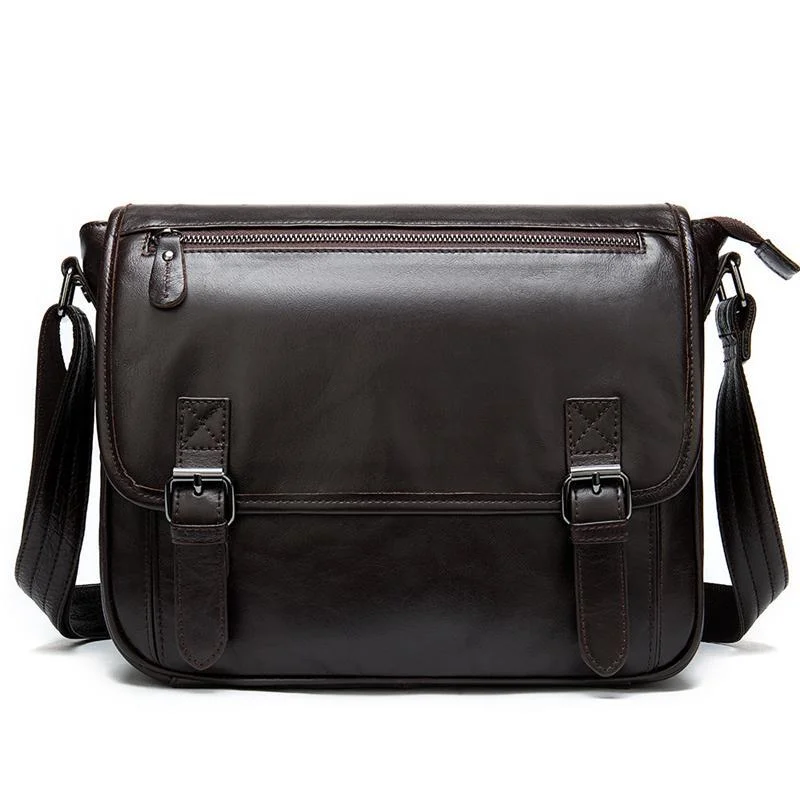 Vintage Soft Leather Plain Casual Business Messenger Bags