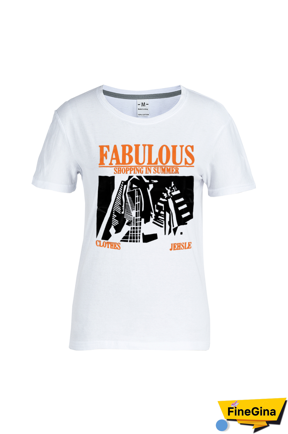 White Street Basis Print Patchwork Letter O Neck T-Shirts