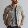 Men's Vintage Casual Striped Single Breasted Jacket