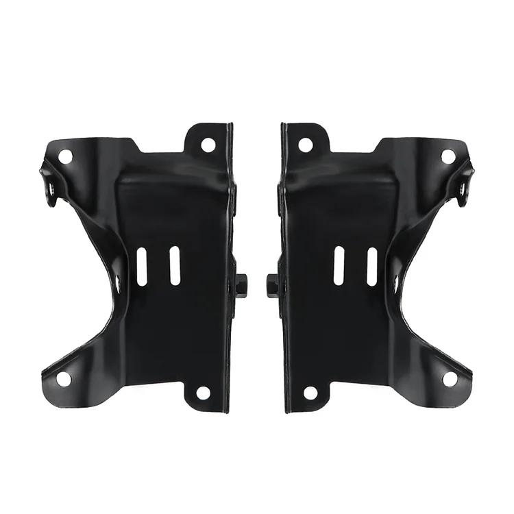 SEBLAFF 2Pcs Black Front Bumper Outer Bracket Steel Replacement for 2007-2010 Silverado 2500HD 3500HD GM1066186 GM1067186