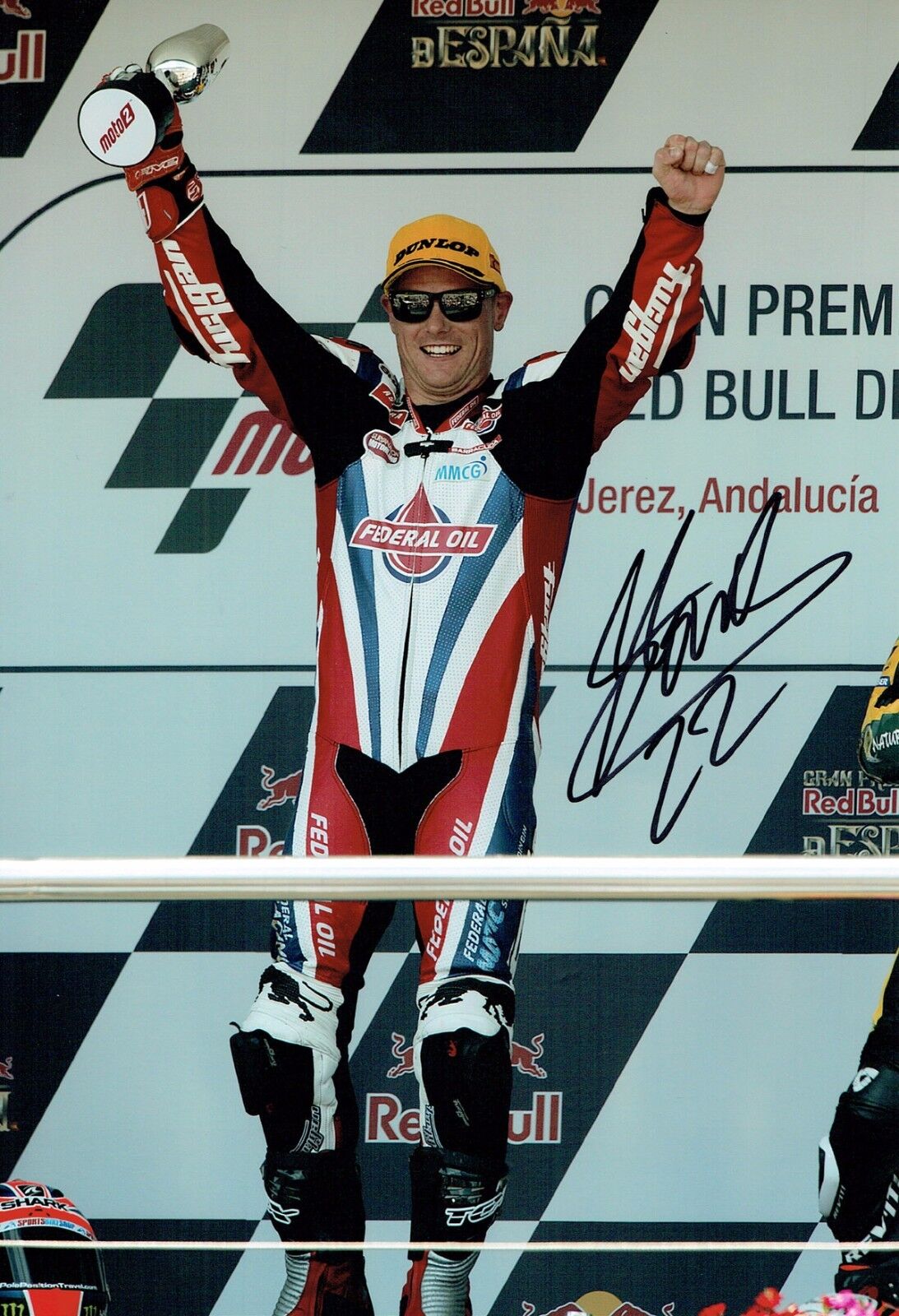 Sam LOWES SIGNED British MOTO2 Rider Autograph 12x8 Podium Photo Poster painting AFTAL COA