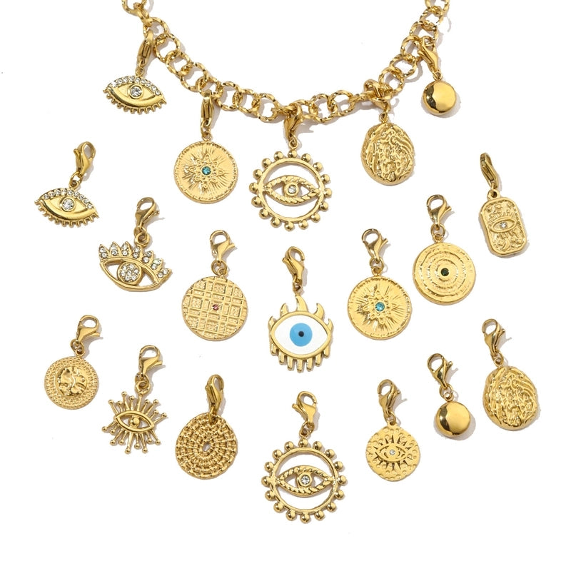 3 PCS/Package Titanium Steel Rhinestones Eye Pendant Jewelry Accessories