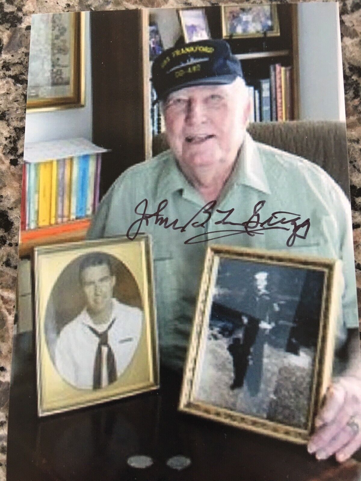 JOHN BEUFORD LAMAR GRIGG USS FRANKFORD & USS YMS 274 NAVY VETERAN SIGNED Photo Poster painting