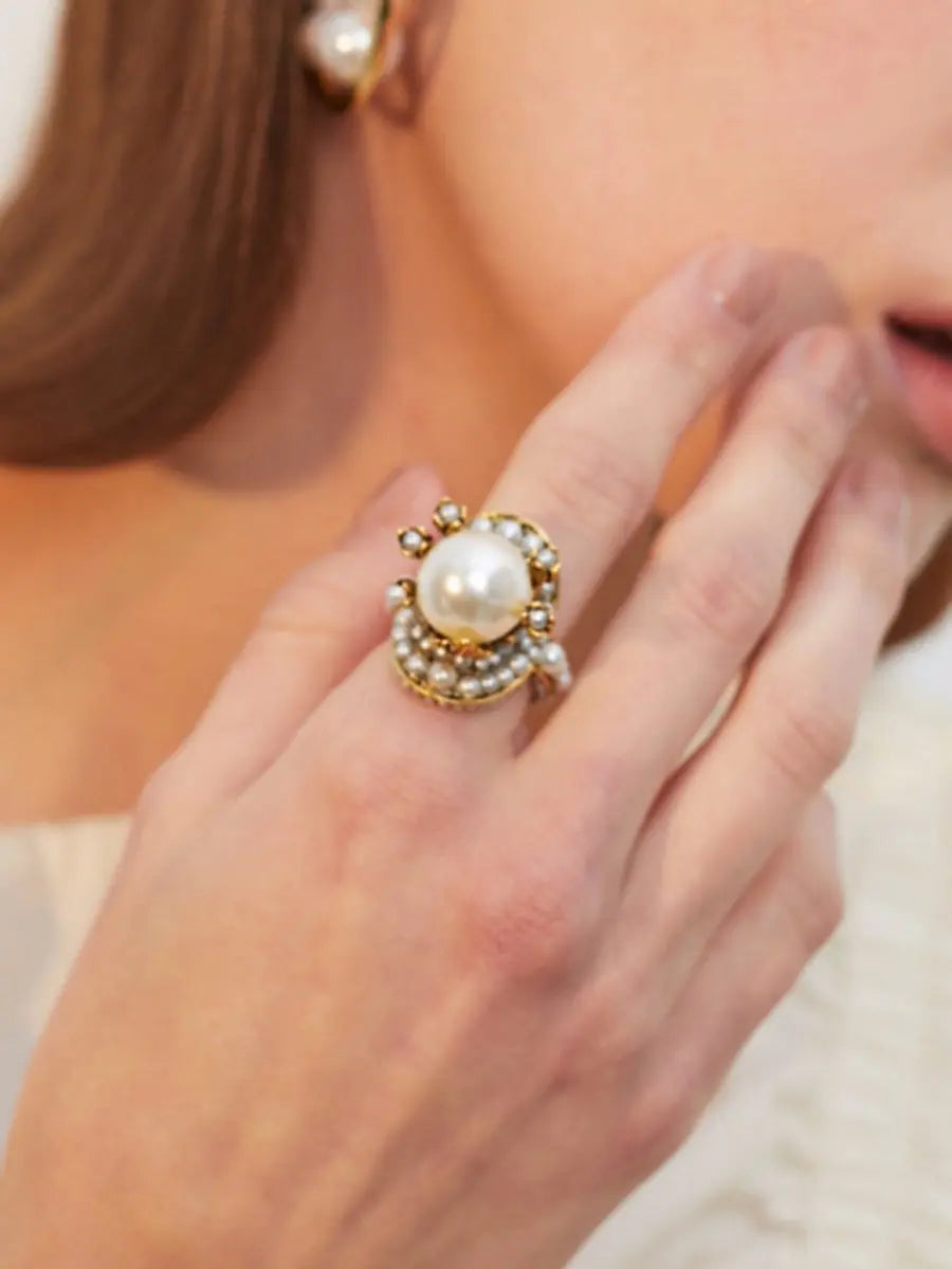Pearl Flower Rings