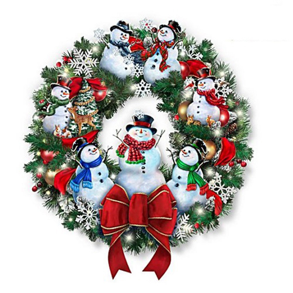 

Snowman Wreath - Square Drill Diamond Painting - 40*40CM, 501 Original