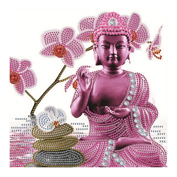 Partial Drills Special-shaped Drill Diamond Painting - Buddha Statue - 30*30cm