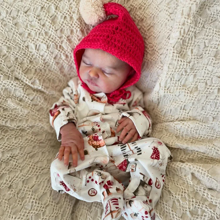  20" Handmade Lifelike Reborn Newborn Baby Sleeping Girl Named Matialin with Hand-Painted Hair - Reborndollsshop®-Reborndollsshop®