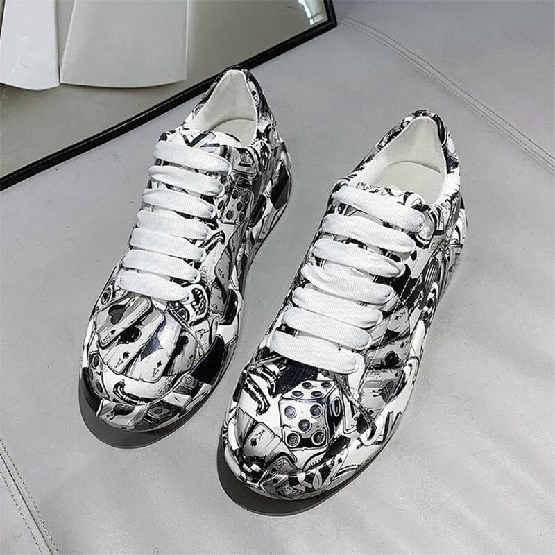 2021 Spring Autumn New Women's Chunky Sneakers Fashion Soft Platform Graffiti Casual Shoes Classic Girls Streetwear Trainers