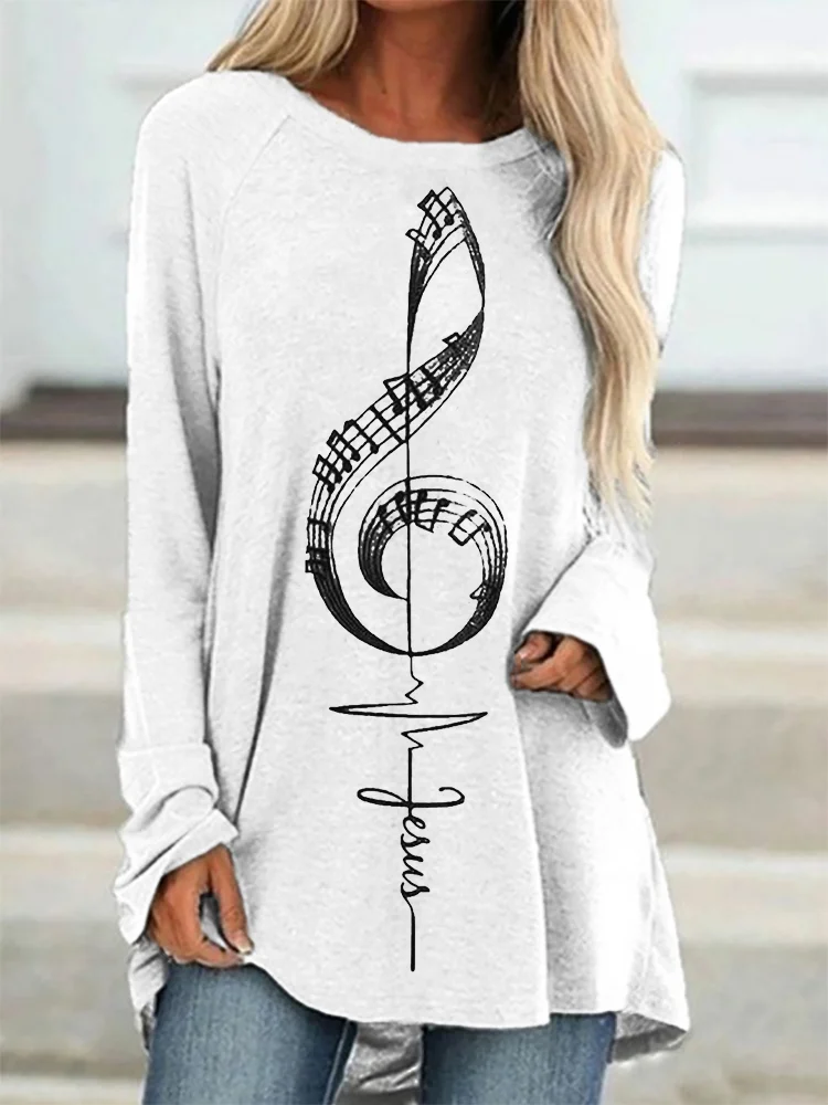 Treble Note Jesus Cross A Line T Shirt