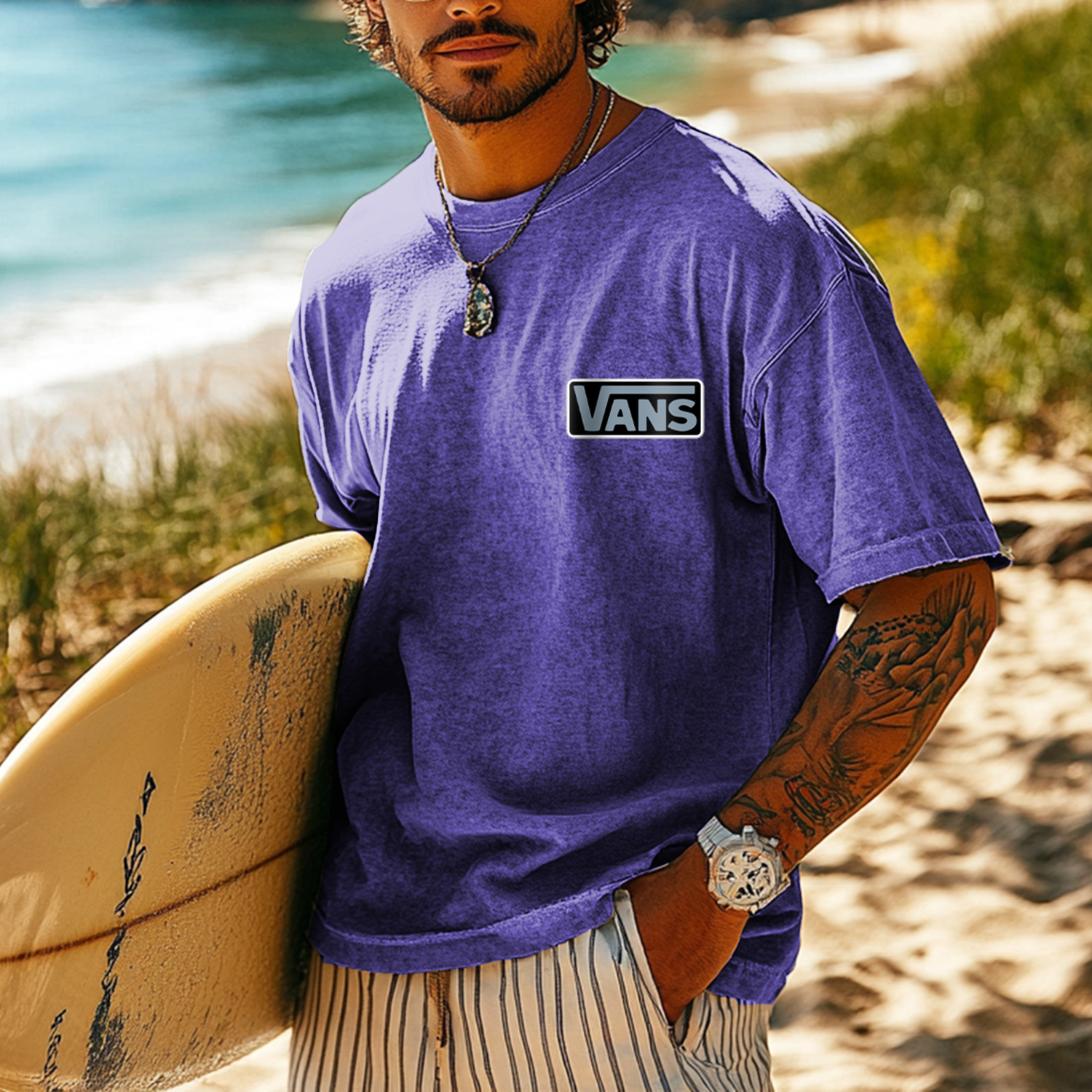 Vacation Distressed Loose T-shirt / TECHWEAR CLUB / Techwear