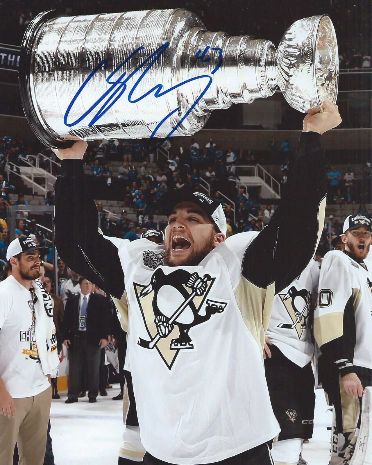 Conor Sheary Signed 8x10 Photo Poster painting Stanley Cup Pittsburgh Penguins Autographed COA