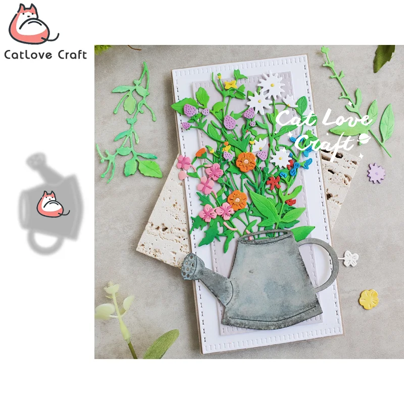 Oocharger Watering can Metal Cutting Dies Scrapbooking Mold Stencil Die Cuts Card Making DIY Craft Embossing New Dies For 2024