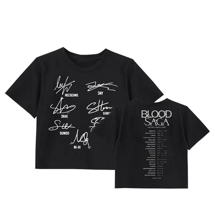 ENHYPEN Blood Saga World Tour Signature Tracklist Crop T-Shirt