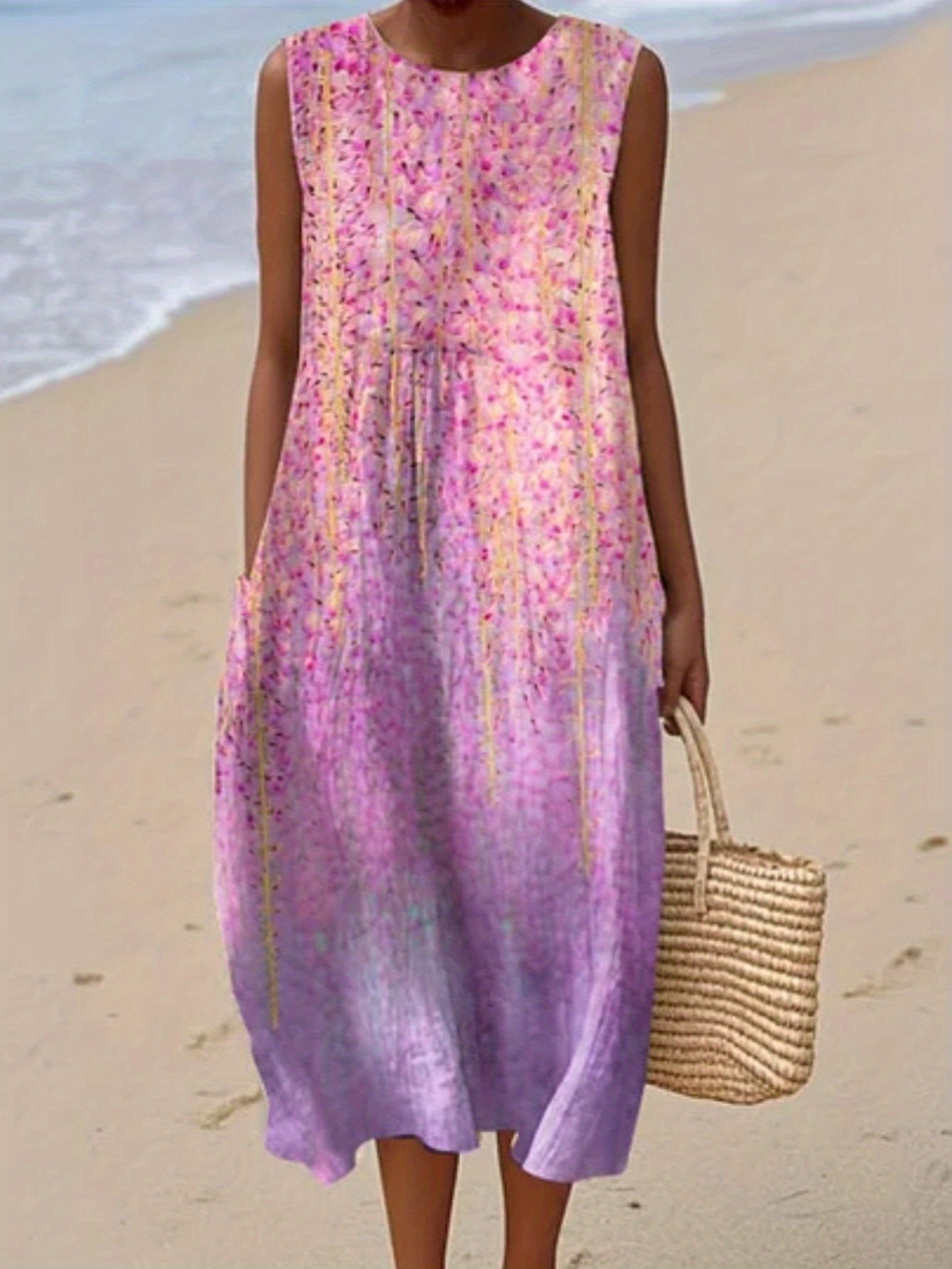 Womens Long sleeves Loose A-line Dress With Colorful Dot Striped Print Bubble Wrinkle