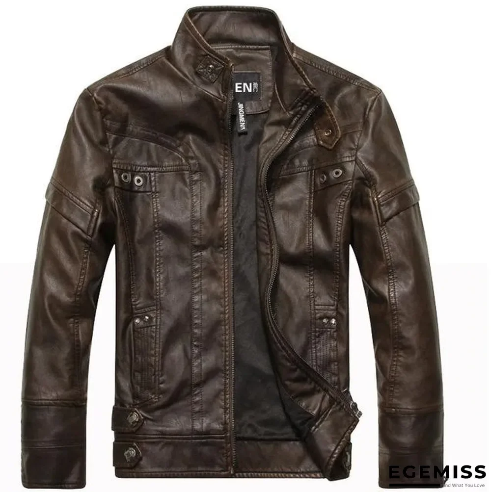 Men Plus Size Fashion Motorcycle Leather Jacket Air Force Pilot Coat | EGEMISS