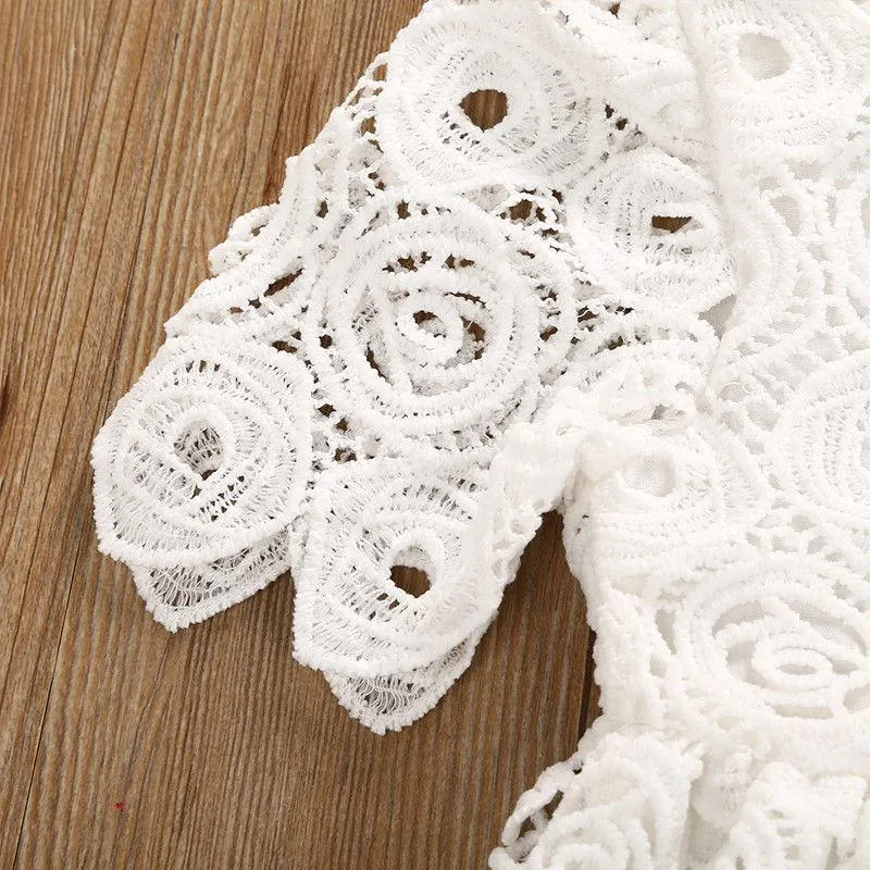 2018 Brand New Newborn Toddler Infant Baby Girls Shortsleeve Floral Tutu Dress Party Wedding Princess Lace Dresses Summer Outfit