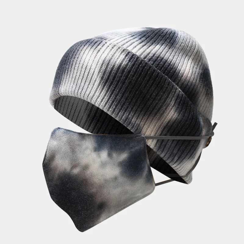 Creative New Tie-dye Hat Mask Set、、URBENIE