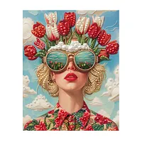 Tulip Crown Woman - Pearls Painting