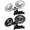 Rechargeable Dual Head Car Fan 3 Speeds 360 Degree Rotatable Vehicle Rear Headrest Fan for Universal Cars SUV Sedan Trucks