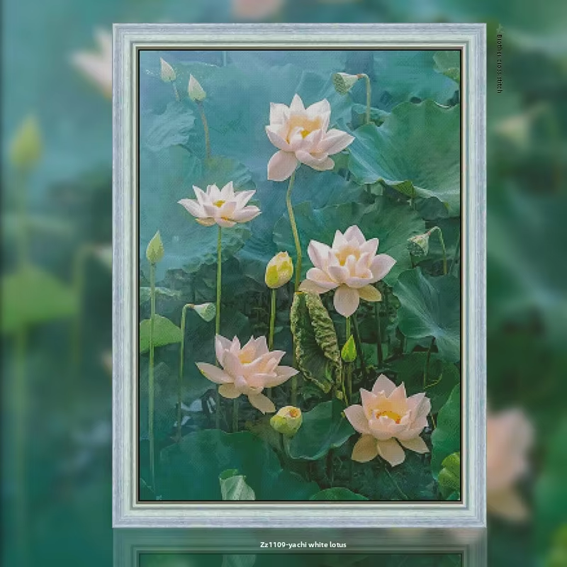 1set DIY Printed Cross Stitch Kit 【ZZ1109- Yaochi White Lotus】printed (stamped) cross-stitch Painting Fairy Cross Stitch