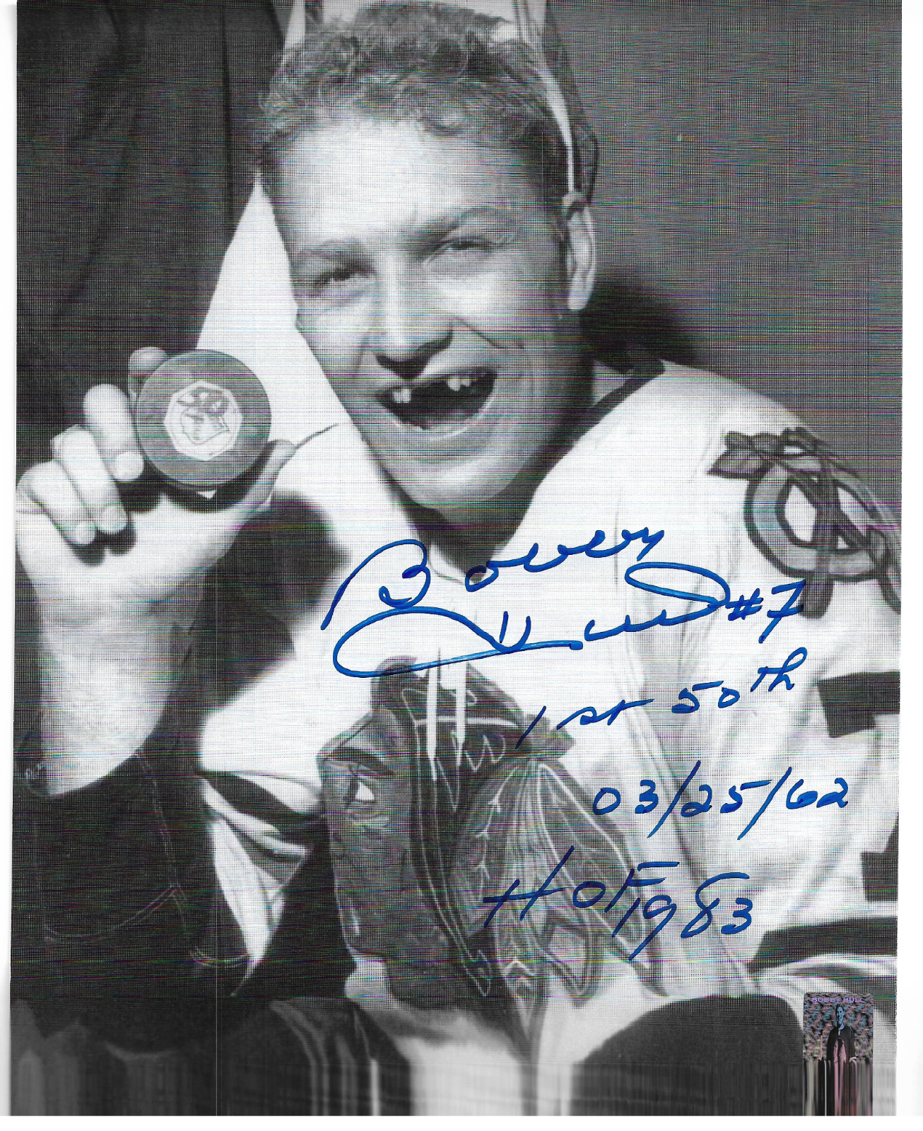 Autographed Chicago Blackhawks Bobby Hull 8x10 Signed Hockey Photo Poster painting B H Hologram