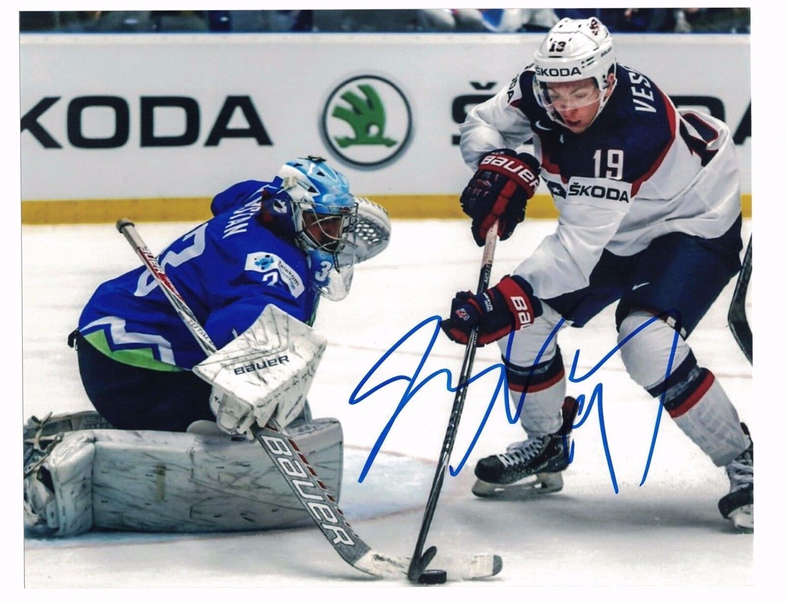 Jimmy Vesey New York Rangers Team USA Signed 8 x 10