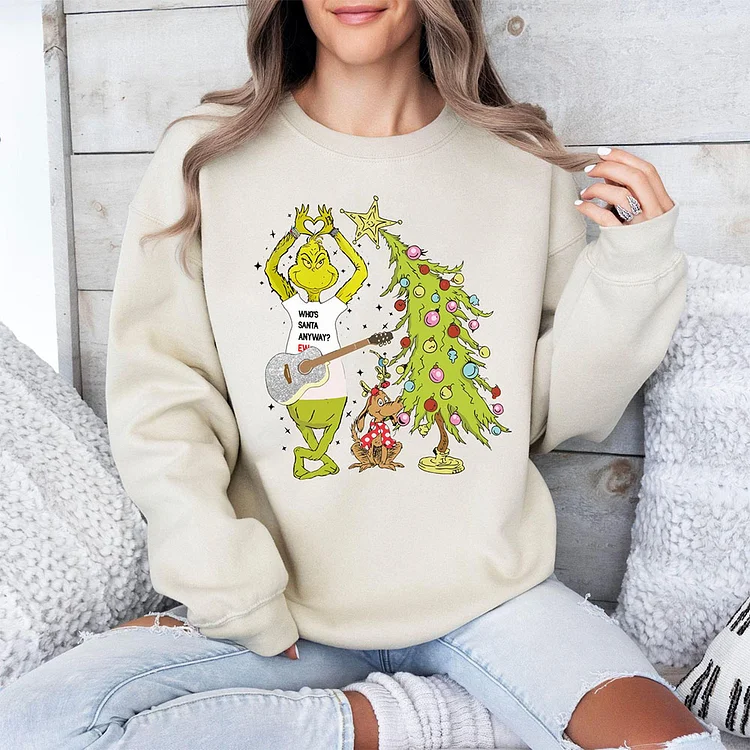 Grinch Christmas Sweatshirt  Festive Pullover Crewneck, Christmas Gift