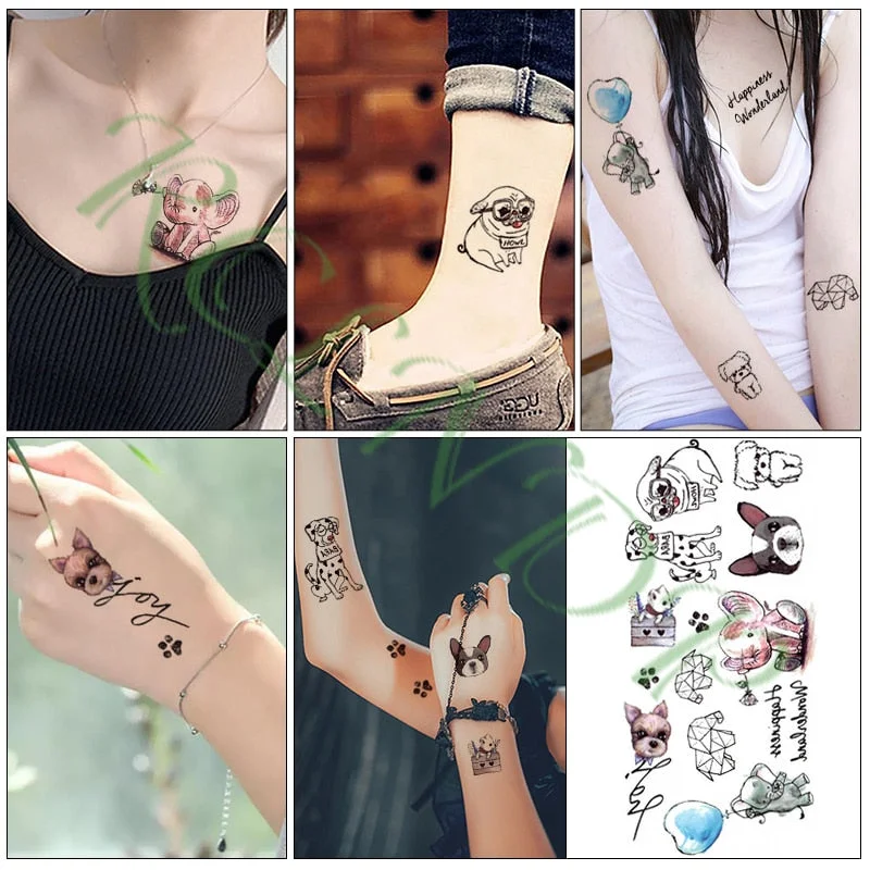 Waterproof Temporary Tattoo Sticker Arabic Letter Heart Love Pattern Personality Fake Tatoo Flash Tatto for Girl Women Men