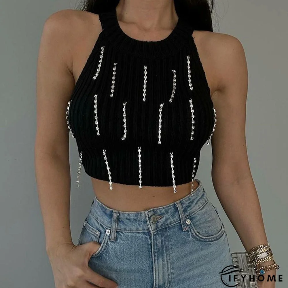 Trendy Casual All-match Slim Pearl Vest Top | IFYHOME