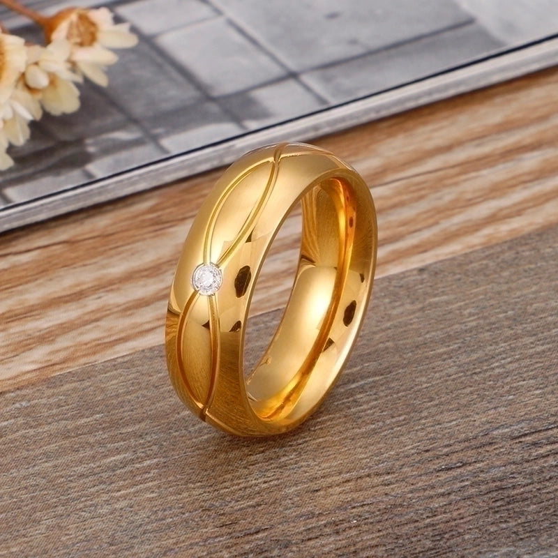 Titanium Steel 18K Gold Plated Korean Style Geometric Rings