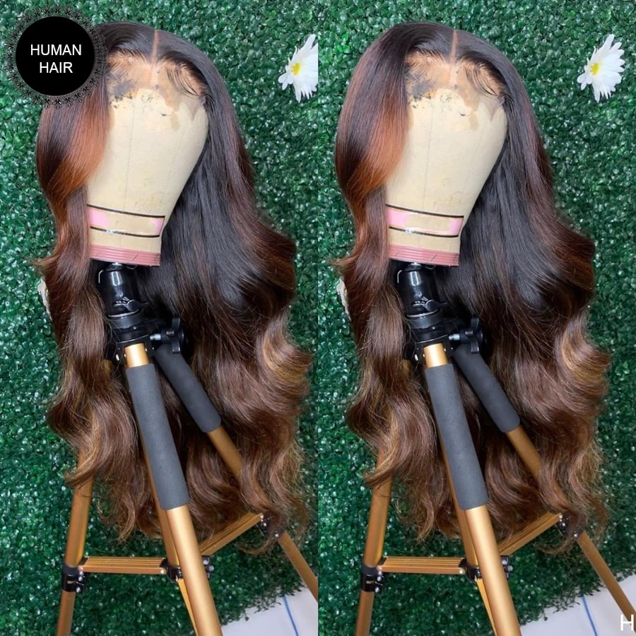 Daily Sales  | HIGHLIGHT WAVE T-PART LACE FRONT NATURAL WIG 180% DENSITY SCALP TOP CLOSURE WIG WITH BABY HAIR