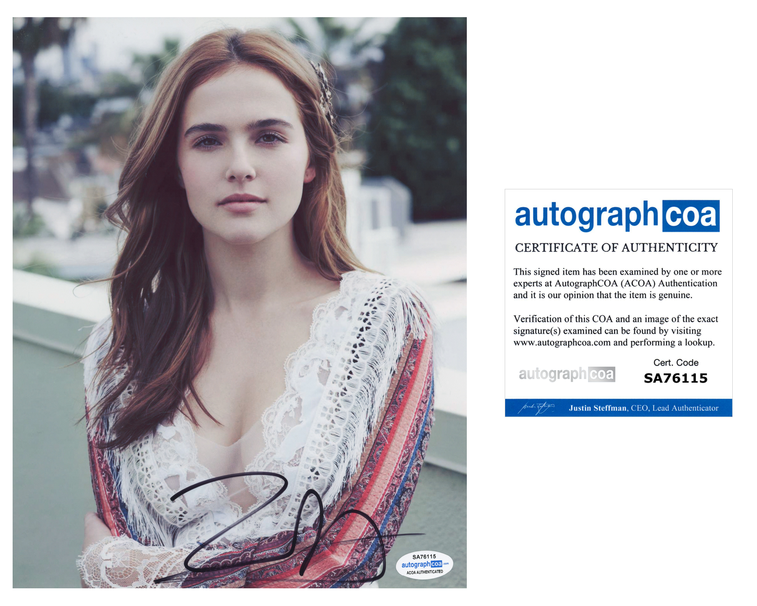 Zoey Deutch Signed Autographed 8x10 Photo Poster painting The Politician Sexy Actress ACOA COA