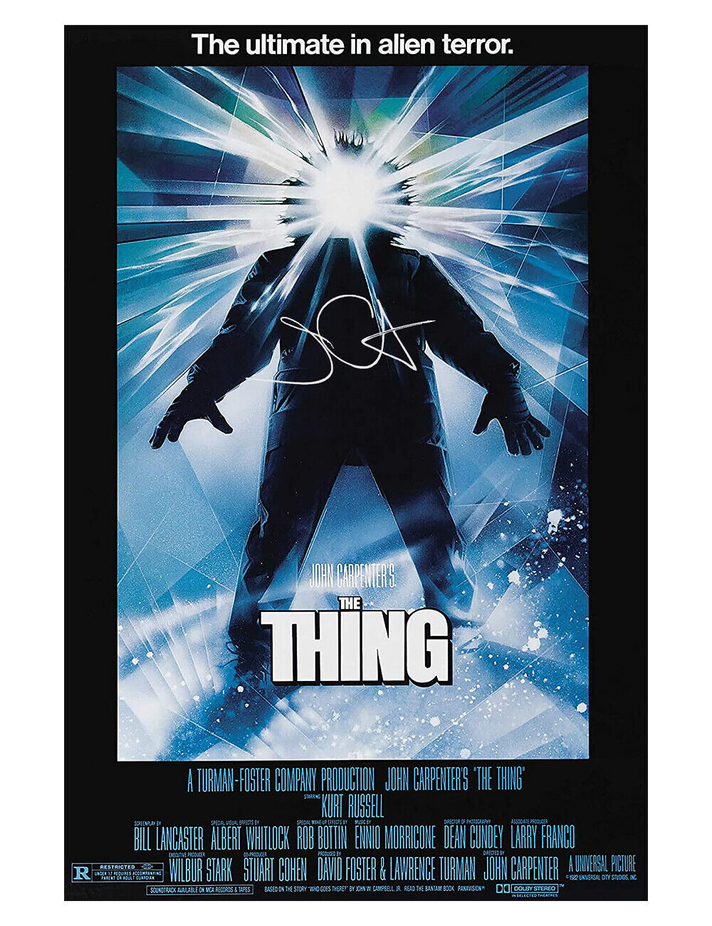 A2 The Thing Poster Signed by John Carpenter 100% Authentic + COA