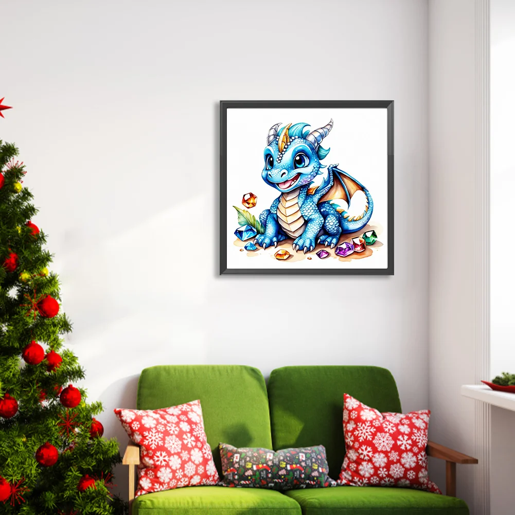 Diamond Painting - Full Round Drill - Jewel Bean Dinosaur(Canvas|30*30cm)