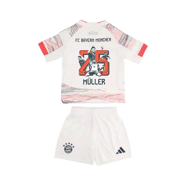 Kids Bayern 25/26 Away Football Jersey(M&uuml;ller #25)