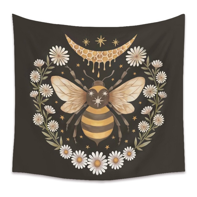 

Wall Tapestry - Bee Butterfly Flower Plant-150*130cm, 501 Original