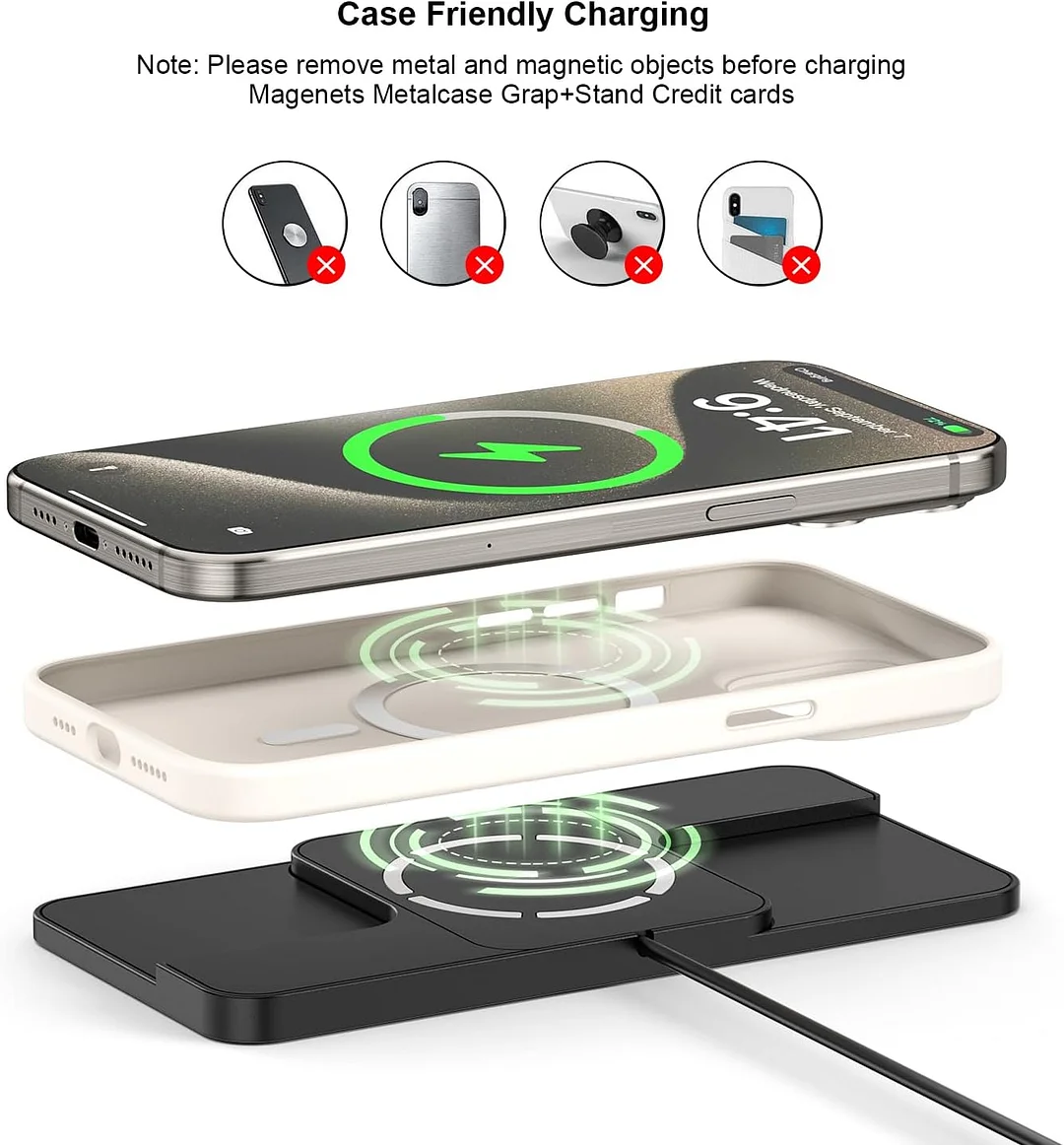 20W magnetic car mobile phone wireless charging pad