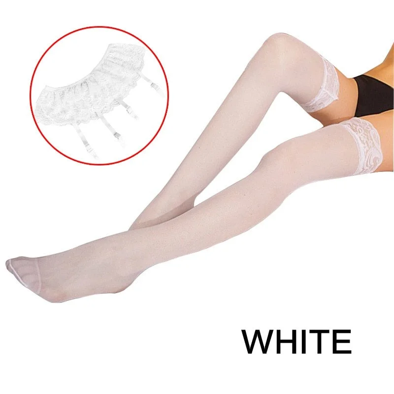 1Set Fashion Women Sexy Lace Soft Top Thigh-Highs Socks Long Knee High Socks Women Transparent Fashion Fishnet Stockings New