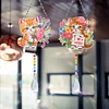 2pcs Flower Cat Diamond Painting Double-sided Crystal Window Suncatcher Craft Set Birthday Gifts Home Garden Decor Hanging Kit