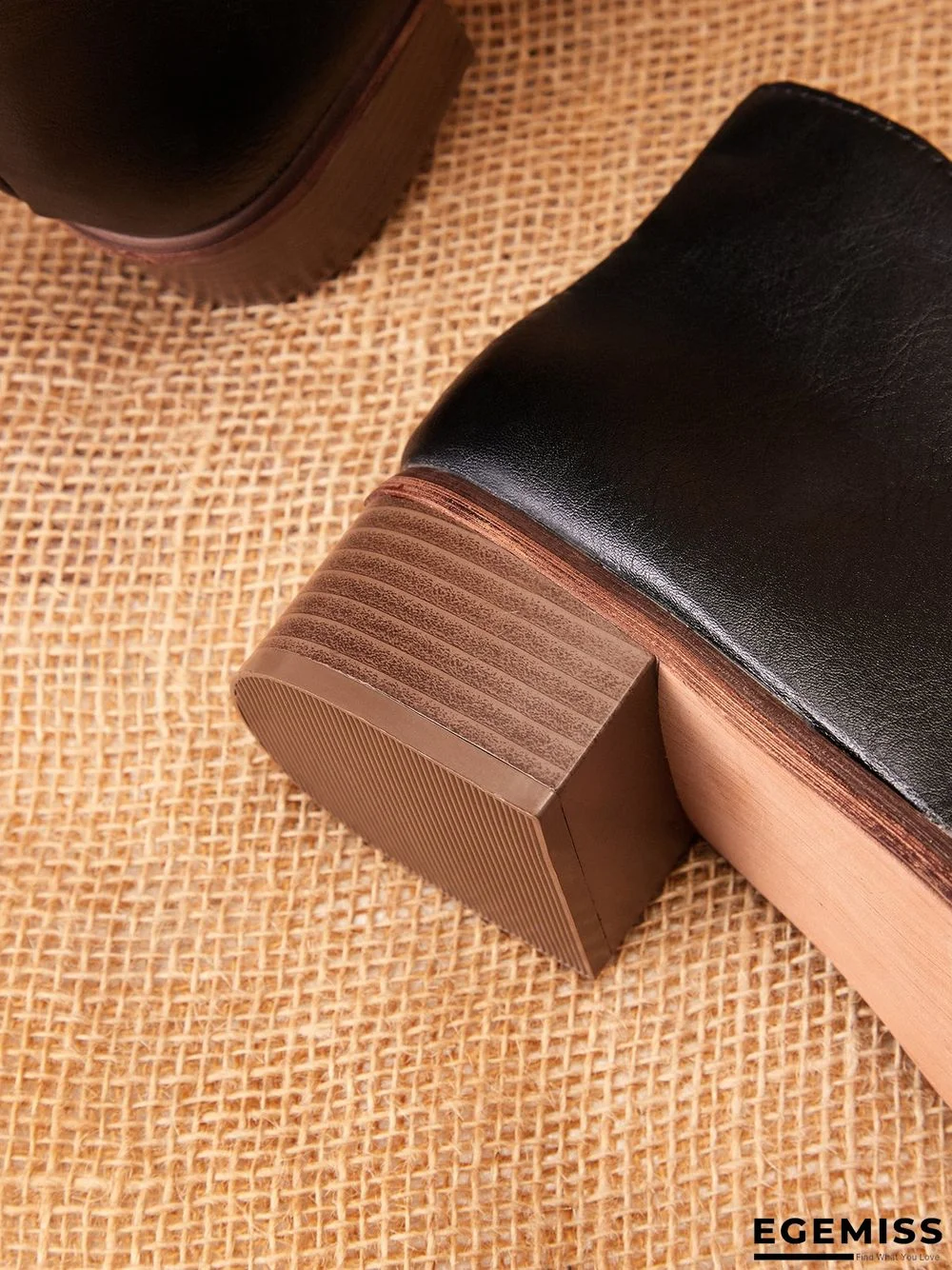 Retro Distressed Polished Color Zipper Thick Heel Pointed Ankle Boots | EGEMISS