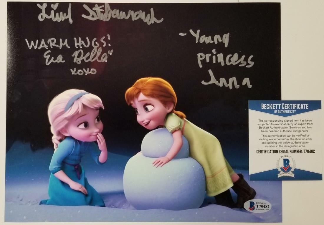 Disney Frozen Livvy Stubenrauch Eva Bella signed 8x10 Photo Poster painting #1 Elsa Anna ~ BAS