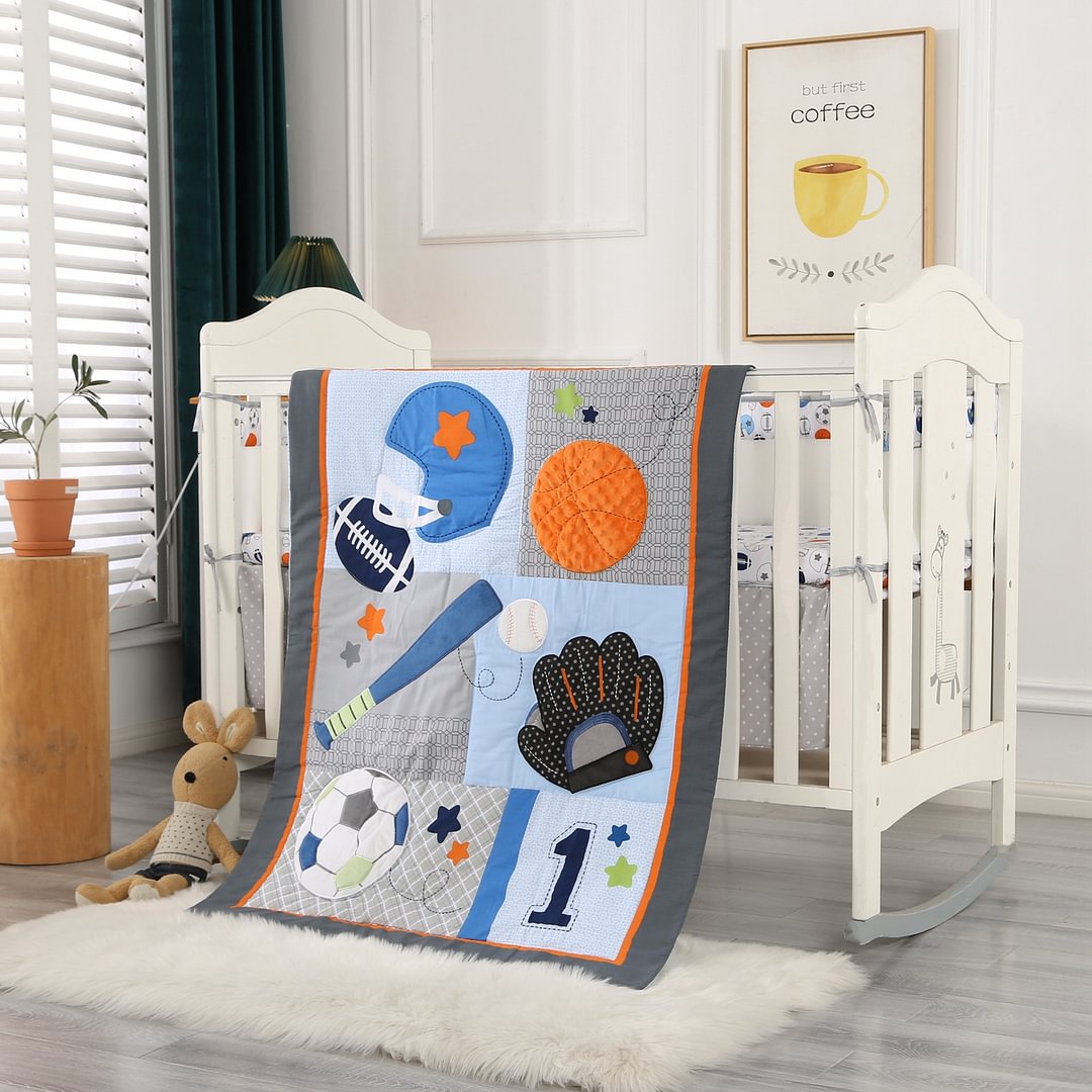 Baseball Nursery Bedding Crib Bedding Sets for Boys 7 Pieces