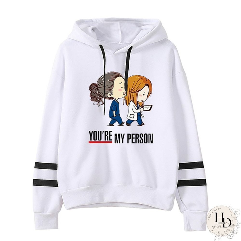 Plus Size Clothe Fashion Hoodies Hot Sale Grey's Anatomy Womens Sportswear Casual Long Sleeve Tracksuit You Are My Person Fashionpullover Tops Hoodies Tumblr