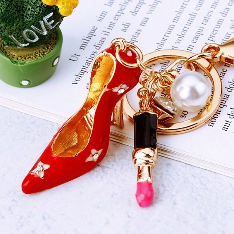 Elegant Korean Style Bag Metal Inlay Rhinestones Women’s Bag Pendant Keychain